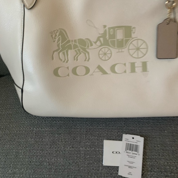 Coach Cream and Tan Tote Bag - Picture 2 of 7